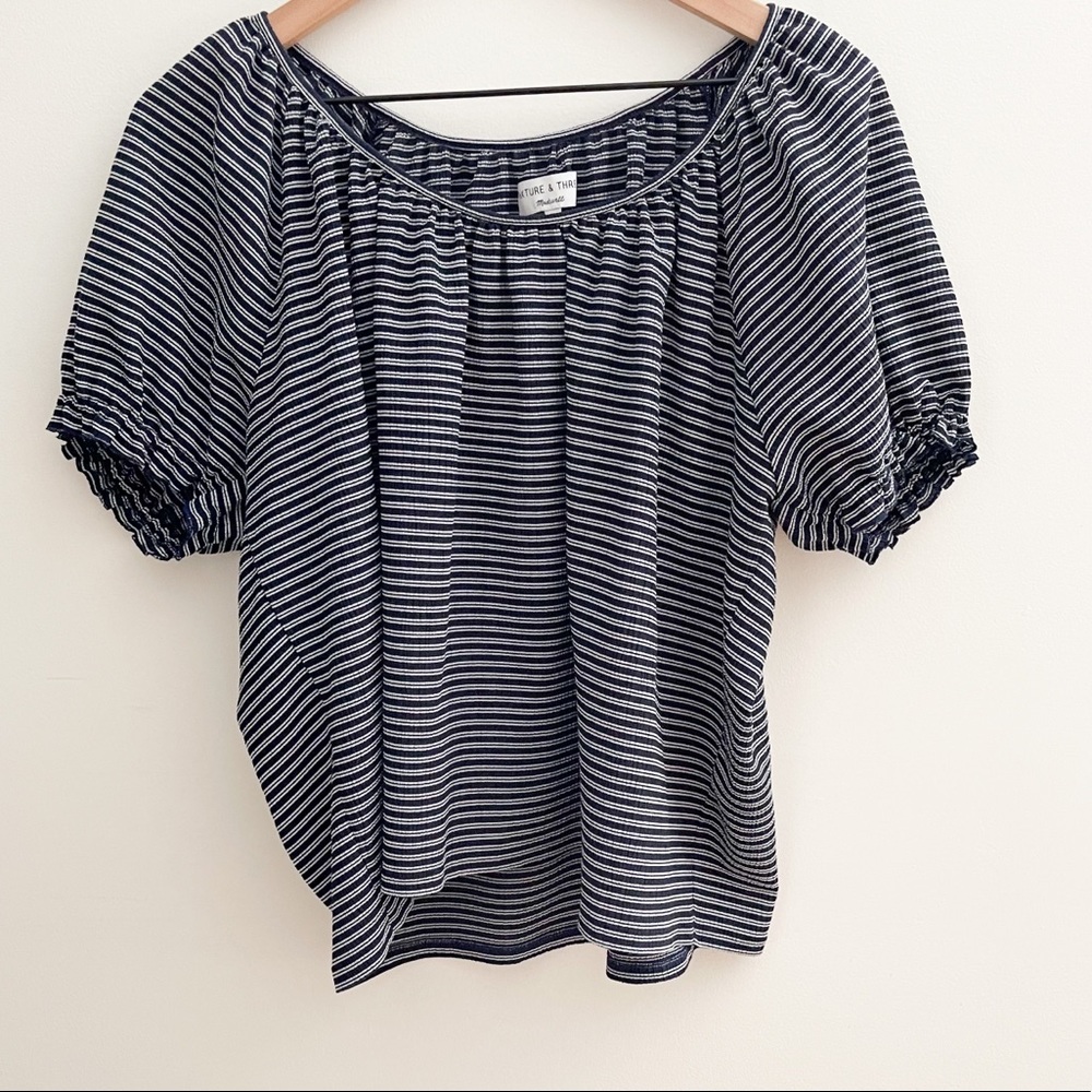 Madewell Texture & Thread Peasant Top In Stripes - Picture 4 of 11